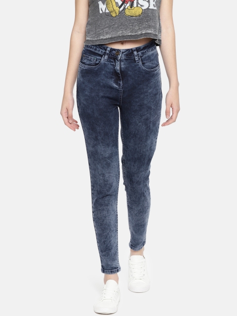 

Park Avenue Women Blue Ultra Skinny Fit Mid-Rise Clean Look Stretchable Cropped Jeans
