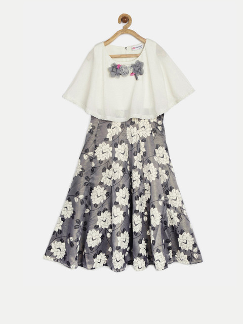 

Peppermint Girls White & Grey Printed Maxi Dress