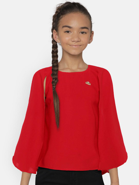 

Peppermint Girls Red Solid Top