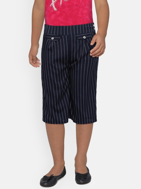 

Peppermint Girls Navy Blue Striped Wide Leg Palazzos