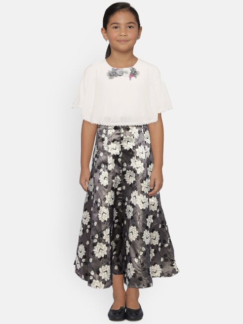 

Peppermint Girls Grey Printed Fit and Flare Dress