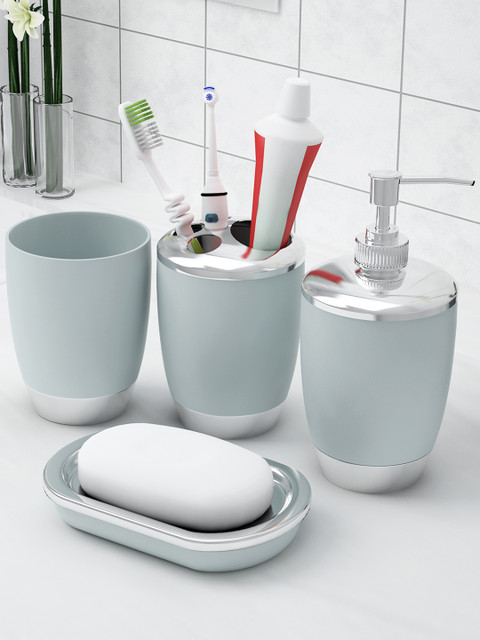 

Story@home Grey Set Of 4 Premium Bathroom Accessory