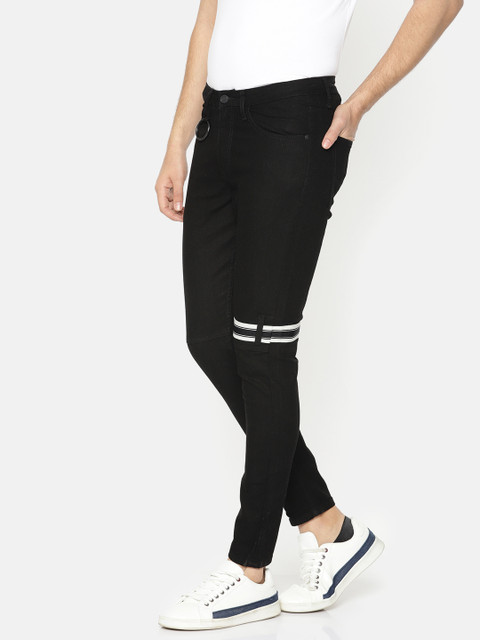 

SKULT by Shahid Kapoor Men Black Lean Skinny Fit Mid-Rise Clean Look Stretchable Jeans