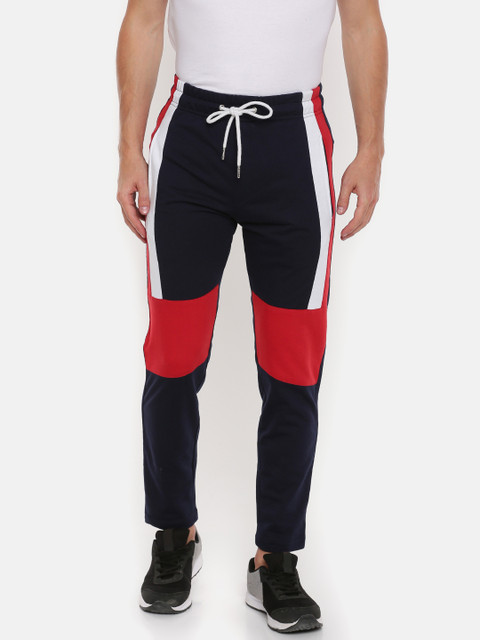 

SKULT By Shahid Kapoor Men's Navy Blue Colourblocked Track Pants
