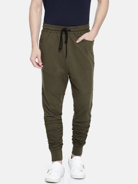 

SKULT By Shahid Kapoor Men Olive Green Solid Joggers