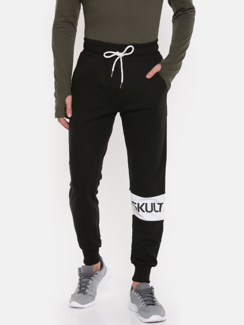 

SKULT by Shahid Kapoor Men Black Slim Fit Printed Joggers
