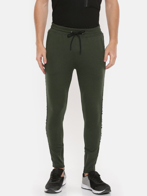 

SKULT by Shahid Kapoor Men Olive Green Slim Fit Printed Track Pants