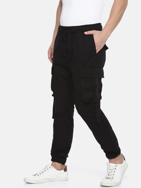

SKULT by Shahid Kapoor Men Black Slim Fit Solid Cargos