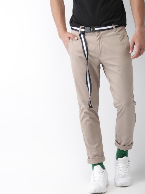 

Harvard Men Beige Slim Fit Solid Chinos