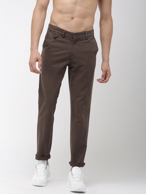 

Harvard Men Coffee Brown Slim Fit Solid Cropped Chinos