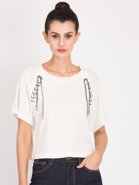 

Magzayra Women White Solid Top