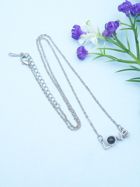 

Golden Peacock Silver-Toned Alloy Silver-Plated Necklace