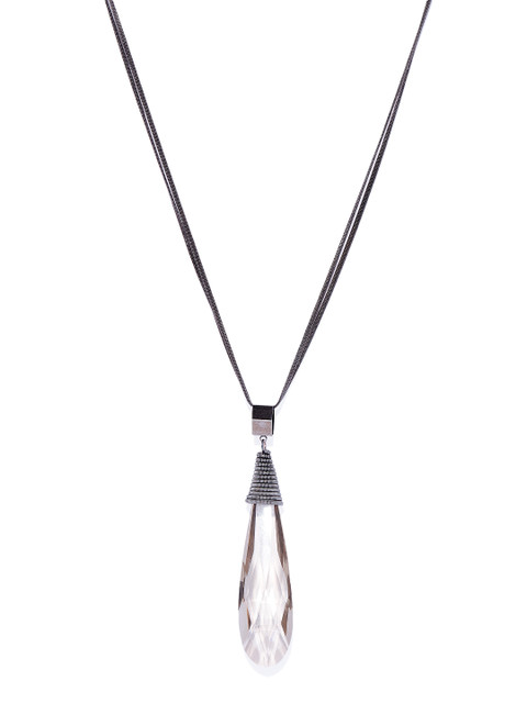 

Golden Peacock Black Alloy Necklace