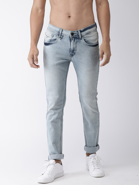 

Flying Machine Men Blue Jackson Skinny Fit Mid-Rise Low Distressed Stretchable Jeans
