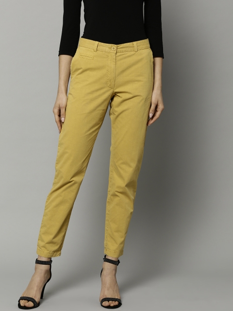 

Marks & Spencer Women Mustard Yellow Slim Fit Solid Chinos