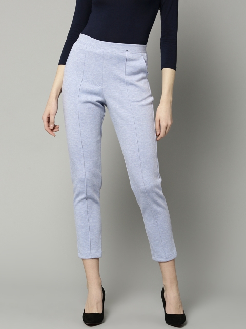 

Marks & Spencer Women Blue Solid Cropped Treggings