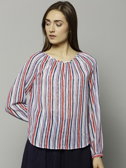 

Marks & Spencer Women Red & White Striped Top