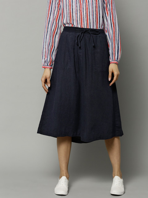 

Marks & Spencer Navy Midi A-Line Skirt, Navy blue