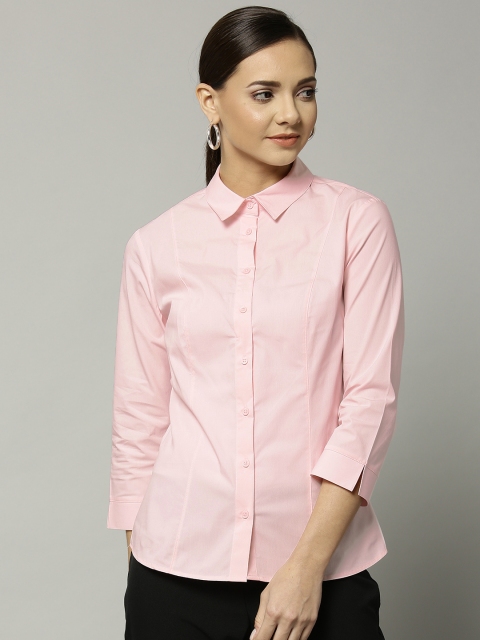 

Marks & Spencer Women Pink Regular Fit Solid Formal Shirt