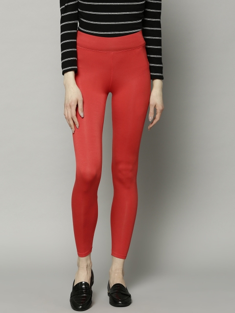 

Marks & Spencer Women Coral Orange Ankle Length Leggings