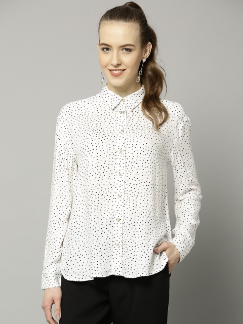 

Marks & Spencer Women White & Black Regular Fit Printed Casual Shirt