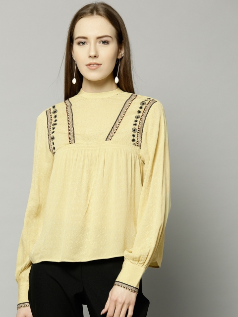 

Marks & Spencer Women Yellow Solid A-Line Top