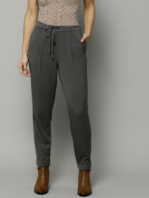 

Marks & Spencer Women Charcoal Grey Regular Fit Solid Trousers