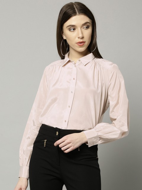 

Marks & Spencer Women Beige Regular Fit Solid Casual Shirt
