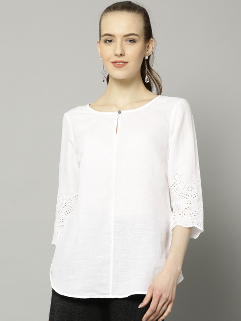 

Marks & Spencer White Solid Tunic