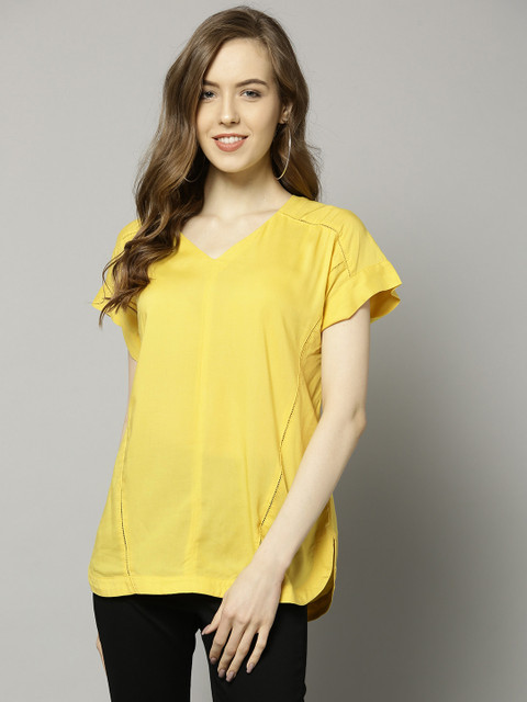 

Marks & Spencer Women Yellow Solid Top