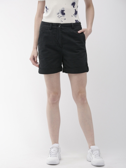 

Marks & Spencer Women Black Solid Regular Fit Chino Shorts
