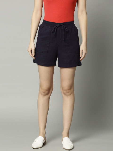 

Marks & Spencer Women Navy Blue Solid Regular Fit Shorts