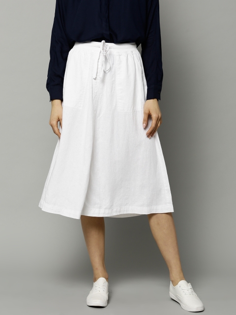 

Marks & Spencer White Midi A-Line Skirt