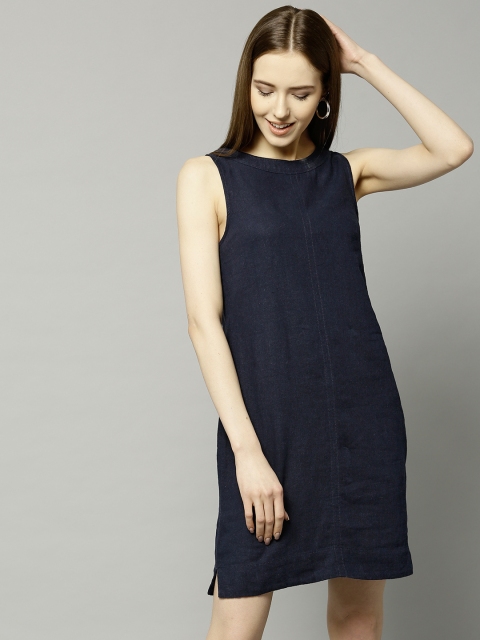 

Marks & Spencer Women Navy Solid A-Line Dress, Navy blue