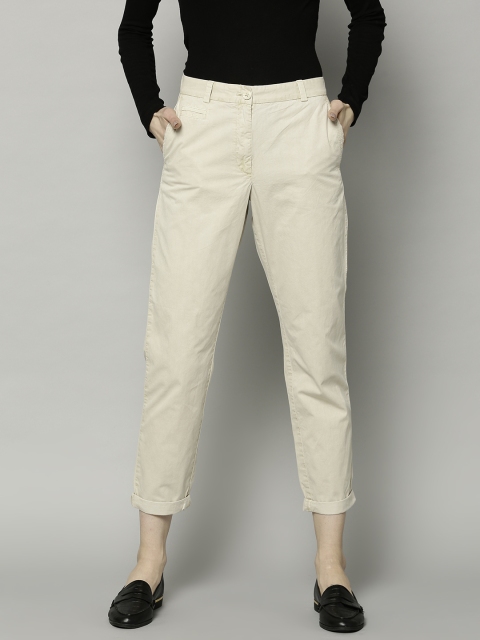 

Marks & Spencer Women Beige Slim Fit Cropped Solid Chinos