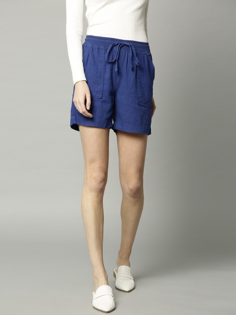 

Marks & Spencer Women Blue Solid Regular Fit Shorts