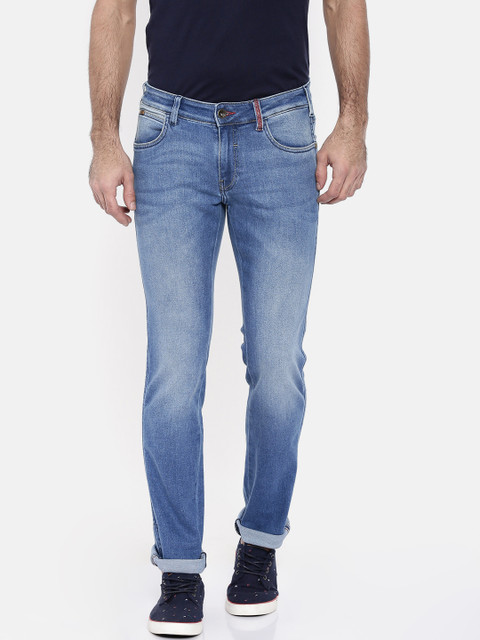 

Wrangler Men Blue Skanders Slim Fit Low-Rise Clean Look Stretchable Jeans