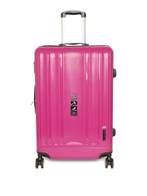 

GIORDANO Unisex Pink Textured Large Trolley Suitcase