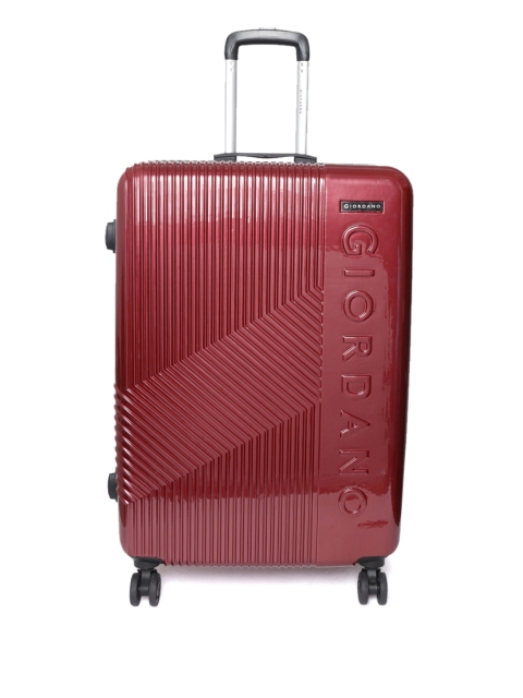 

GIORDANO Unisex Maroon Textured Medium Trolley Suitcase