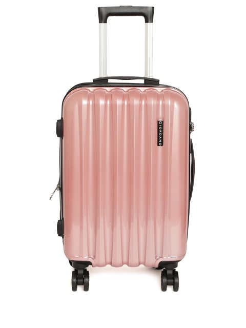 

GIORDANO Unisex Pink Textured Hard Trolley Suitcase