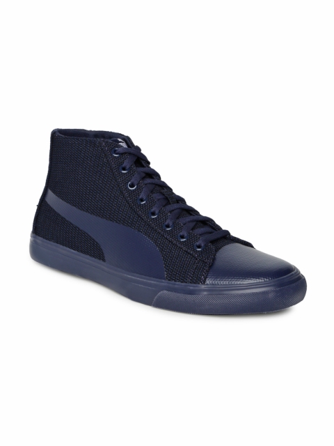 

Puma Men Blue Rap Mid Knit V2 Mid-Top Sneakers, Navy blue