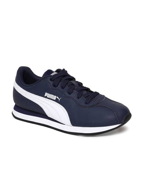 

Puma Kids Navy Blue Turin II Jr Leather Sneakers