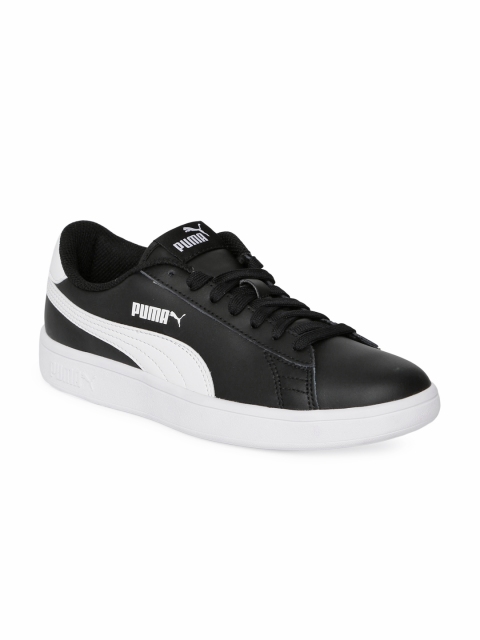

Puma Unisex Black Smash v2 L Jr Leather Sneakers