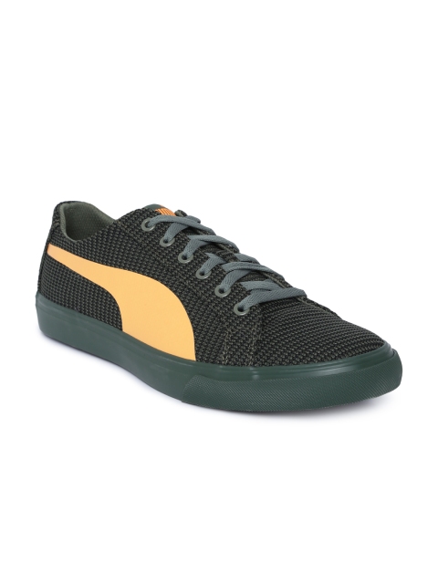 

Puma Men Olive Green Rap Low Knit IDP Sneakers