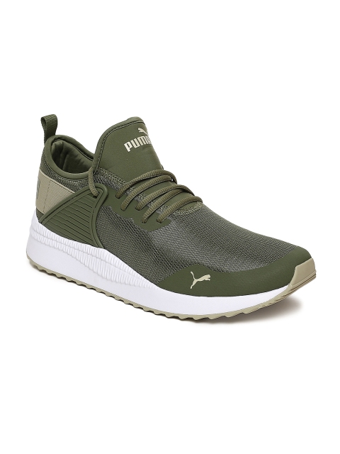 

Puma Men Olive Green Pacer Next Cage Sneakers