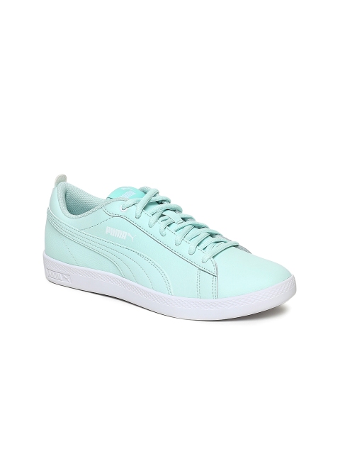 

Puma Women Green Smash v2 L Leather Sneakers