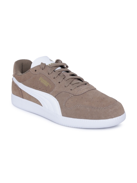 

Puma Men White & Brown Icra Trainer Suede Sneakers