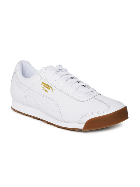

Puma Unisex White Roma Classic Gum Leather Sneakers