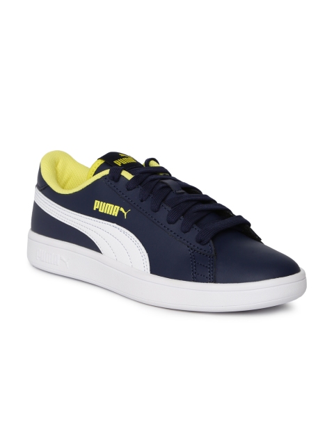 

Puma Kids Navy Blue Smash v2 Leather Sneakers