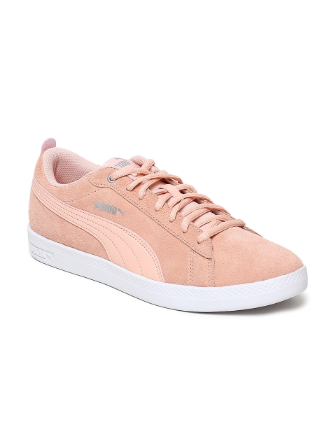 

Puma Women Peach-Coloured Smash Suede Sneakers